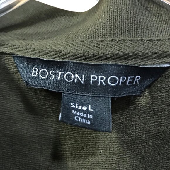 Boston Proper Olive Green Long Sleeve Dress - Picture 4 of 4